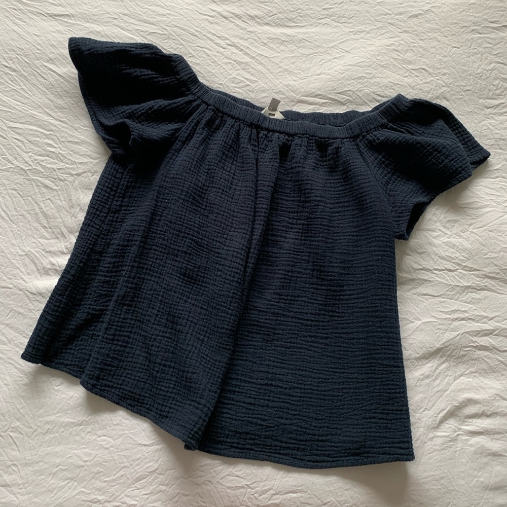 Textured Off Shoulder Loose Top